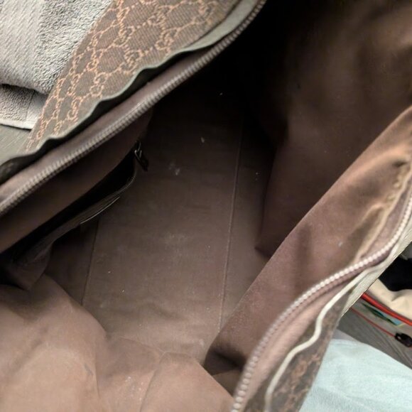 🤞LAST DROP🤞GUCCI Denim Monogram Hobo Dark Brown w/ Dust Bag - Picture 11 of 13